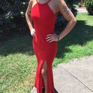 Red Calvin Klein Gown